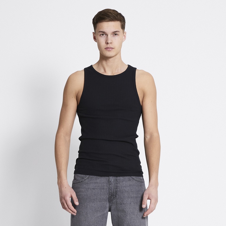 Ribbed tank top "Worm" Black